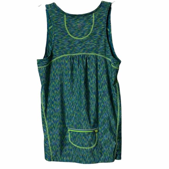 Athleta Pop Space Dye Run Green Tank Women Small - Picture 4 of 6